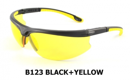 B123 Black+Yellow Safety glasses